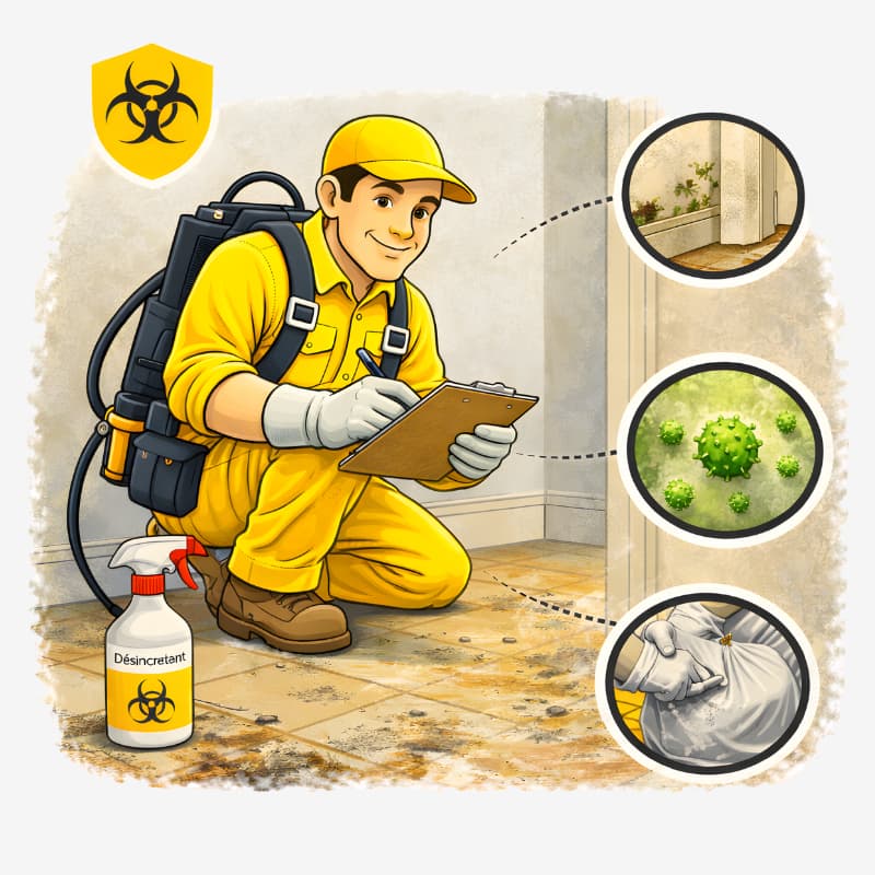 Diagnostic de désinfection pour identifier des zones contaminées